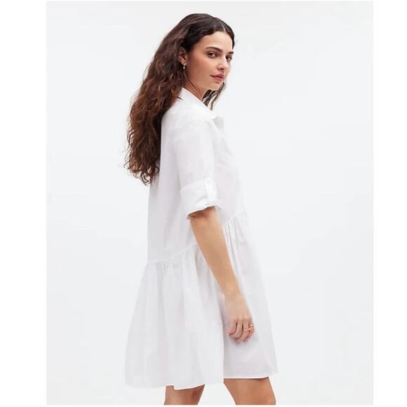 NWT Madewell Button-Front Mini Poplin Shirtdress in White Size S - Picture 11 of 15